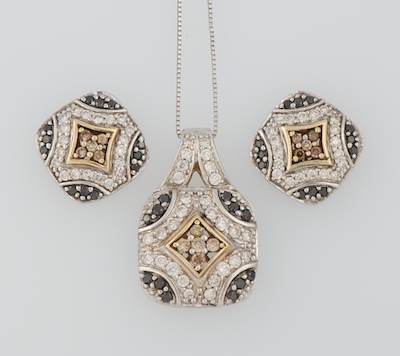 A Ladies' Gold and Diamond Pendant