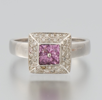 A Ladies' Pink Sapphire and Diamond