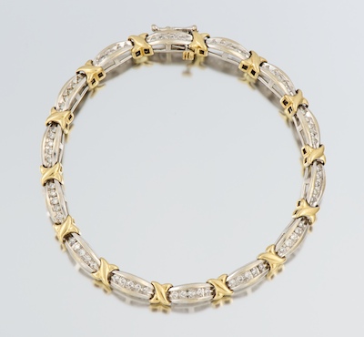 A Ladies Two Tone Gold and Diamond 134171