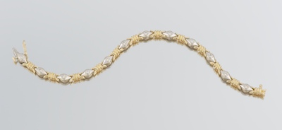 A Ladies Two Tone Diamond Bracelet 134173