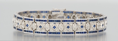 An Art Deco Style Diamond and Sapphire 13416a