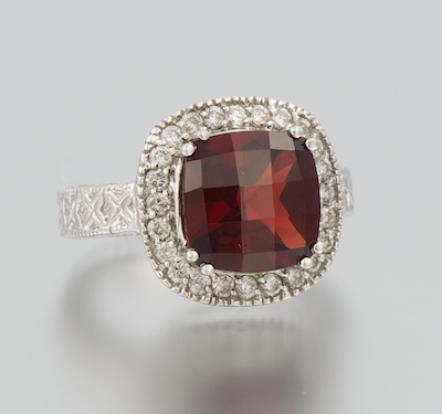 A Ladies' Garnet and Diamond Ring