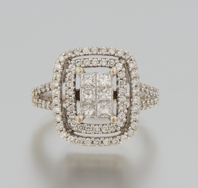 A Ladies' Diamond Ring 14k white