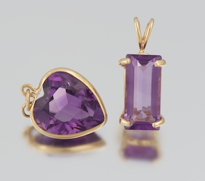 Two Amethysts Pendants Containing  134188