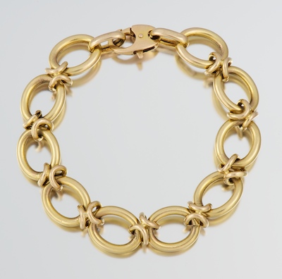 A Ladies Italian Gold Link Bracelet 134192