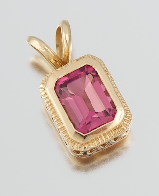 A Ladies' Pink Tourmaline Pendant