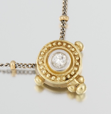 A Ladies Gold and Diamond Necklace