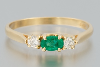 A Ladies' Emerald and Diamond Ring