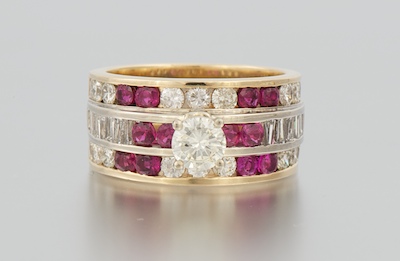 A Ladies Diamond And Ruby Engagement 1341a8