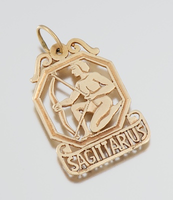 A Sagittarius Gold Pendant 14k 1341be