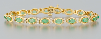 A Ladies' Emerald and Diamond Bracelet