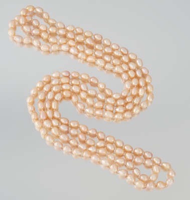 A Rope Length Peach Color Pearl 1341fc