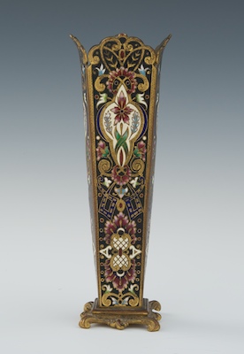 A French Champleve Vase Tapering