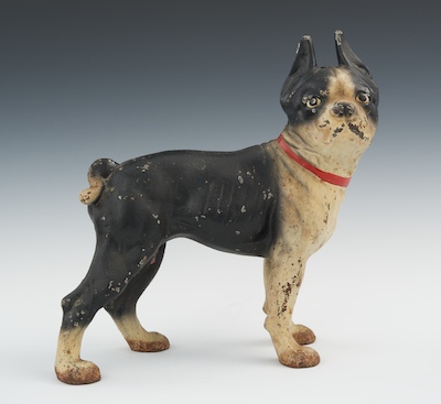 A Cast Iron Boston Terrier Unmarked 13424c