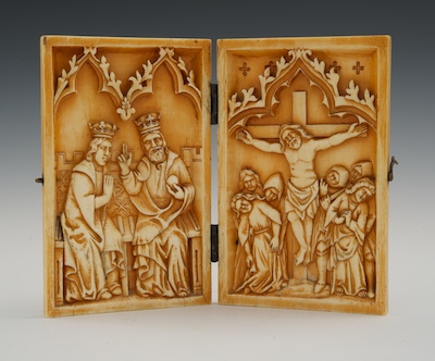 Carved Ivory Diptych Continental