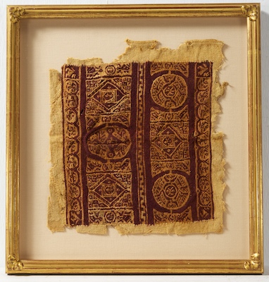 A Framed Coptic Textile Fragment Egypt