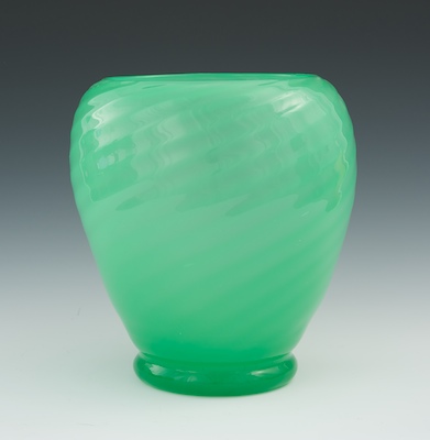 A Steuben Opalene Jade Green Swirl