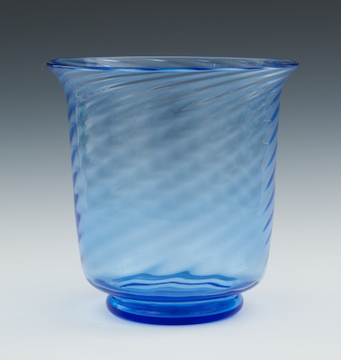 A Steuben Blue Swirl Vase The clear 1342ab