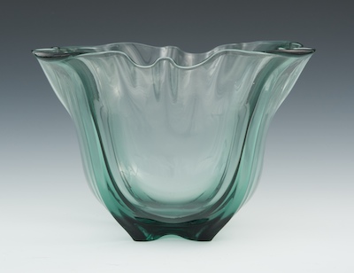 A Steuben Grotesque Blue-Green Glass