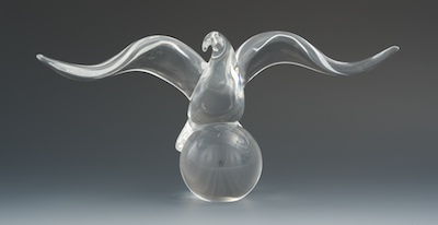 A Steuben Glass Eagle Ornamental Designed