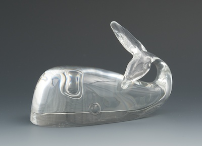A Steuben Glass Whale Ornamental 1342c5