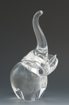 A Steuben Glass Trumpeting Elephant 1342c1