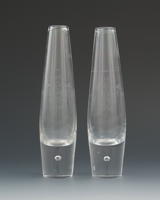 Two Steuben Glass Tagore Bud 1342ce