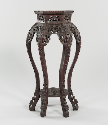 A Chinese Carved Wood Pedestal 13431a