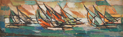 Jean Chevolleau (French 1924-1996) Sailboats.
