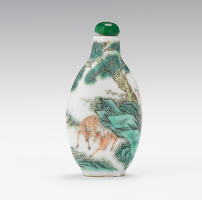 A Famille Verte Painted Snuff Bottle