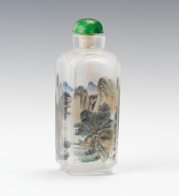 A Large Reverse Painted Glass Snuff 134418
