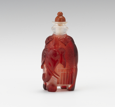 Carved Red Glass Elephant Snuff 134419