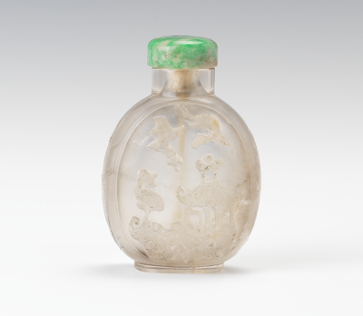 A Large Carved Quartz Snuff Bottle 13441f