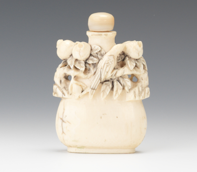 A Carved Ivory Magnum Snuff Bottle Full-hand