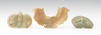 Three Chinese Carved Jade Ornaments 134454