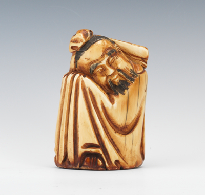 A Carved Ivory Figural Late 19th