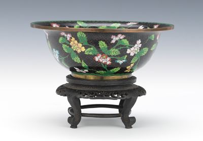 A Chinese Cloisonne Bowl with Wood 134477