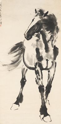 Signed Xu Beihong Horse ink wash 134487