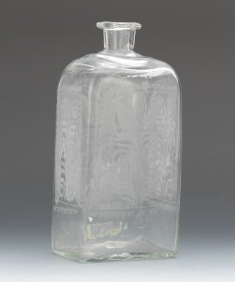 A Stiegel-Type Decanter ca. 1775 Rectangular