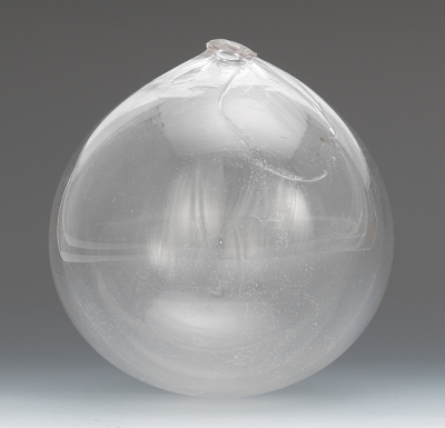 A Clear Glass Witch Ball Blown 1344ba