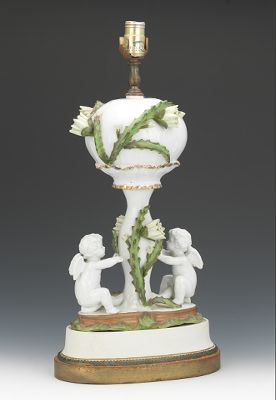 A Porcelain Lamp with Flowering