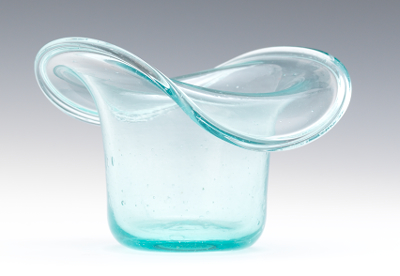 A Blown Glass Hat Whimsey Clear glass