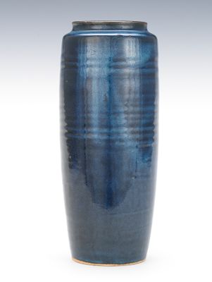 A Monochrome Blue Pottery Vase Tall
