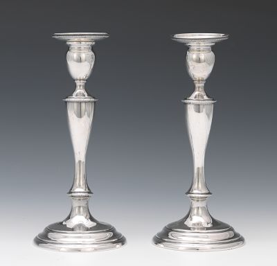 A Pair of Sterling Silver Candlesticks 13452e