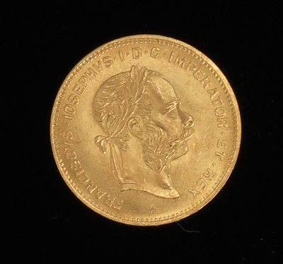 1892 Gold Austrian 10 Franc Coin 134565