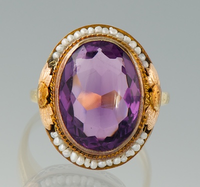 A Ladies Amethyst and Seed Pearl 134592