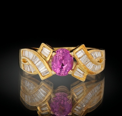 A Ladies' Pink Sapphire and Diamond