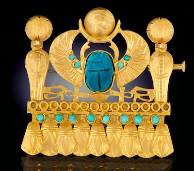 An Egyptian Revival Gold and Scarab 134598