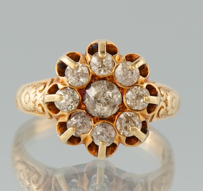 A Ladies' Diamond Cluster Ring