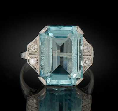 An Art Deco Aquamarine and Diamond 1345a4